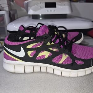 Nike Women's Pink and Yellow Athletic Shoes